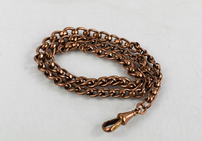 Lot 289 - A 9ct rose gold pocket watch chain, A/F, 24g.