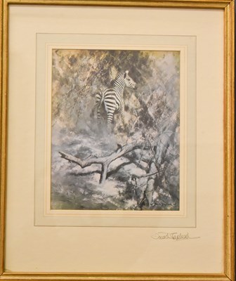 Lot 347 - David Shepherd, a signed print depicting Zebra,...