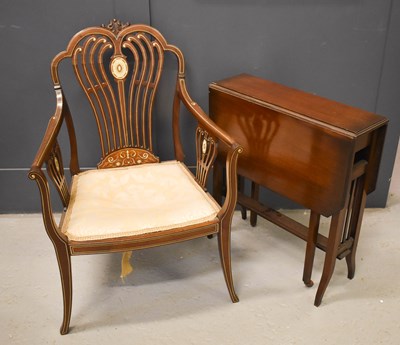 Lot 395 - A late 19th century rosewood and ivory inlaid...