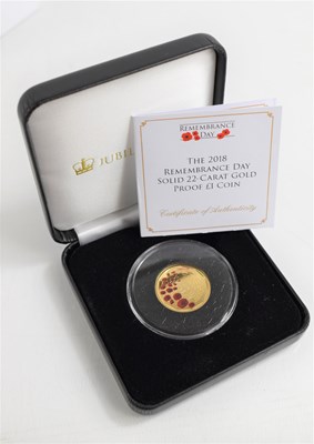 Lot 237 - The 2018 Remembrance Day solid 22ct gold proof...