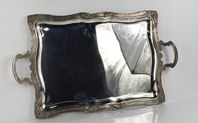 Lot 5 - A large 100 grade silver tray, of rectangular...