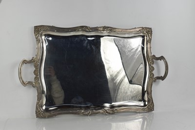 Lot 5 - A large 100 grade silver tray, of rectangular...