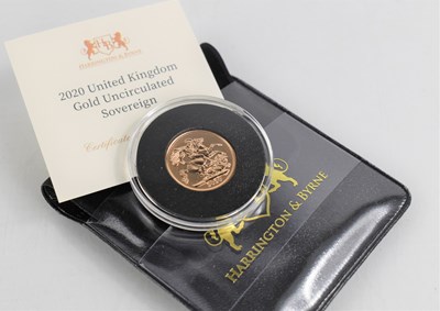 Lot 247 - A 2020 gold uncirculated gold sovereign with...