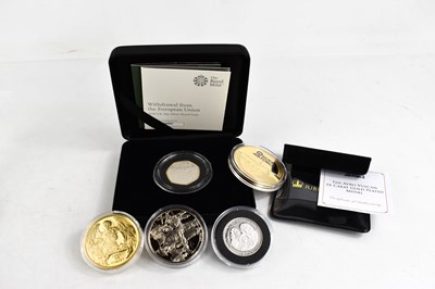 Lot 214 - A group of silver proof and gold plated coins...