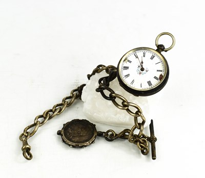 Lot 347 - A silver ladies pocket watch together with a...