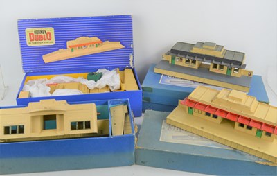 Lot 26a - Three boxed Hornby Dublo D1 Through Stations...