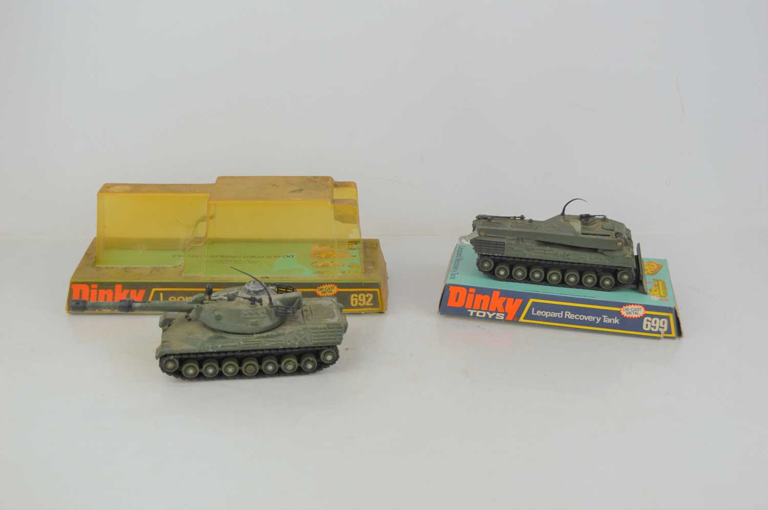 Lot 66 - Two Dinky Leopard Tanks number 692 and 699,...
