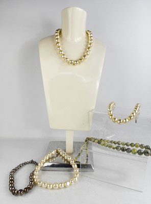 Lot 315 - A group necklaces, to include simulated pearl...