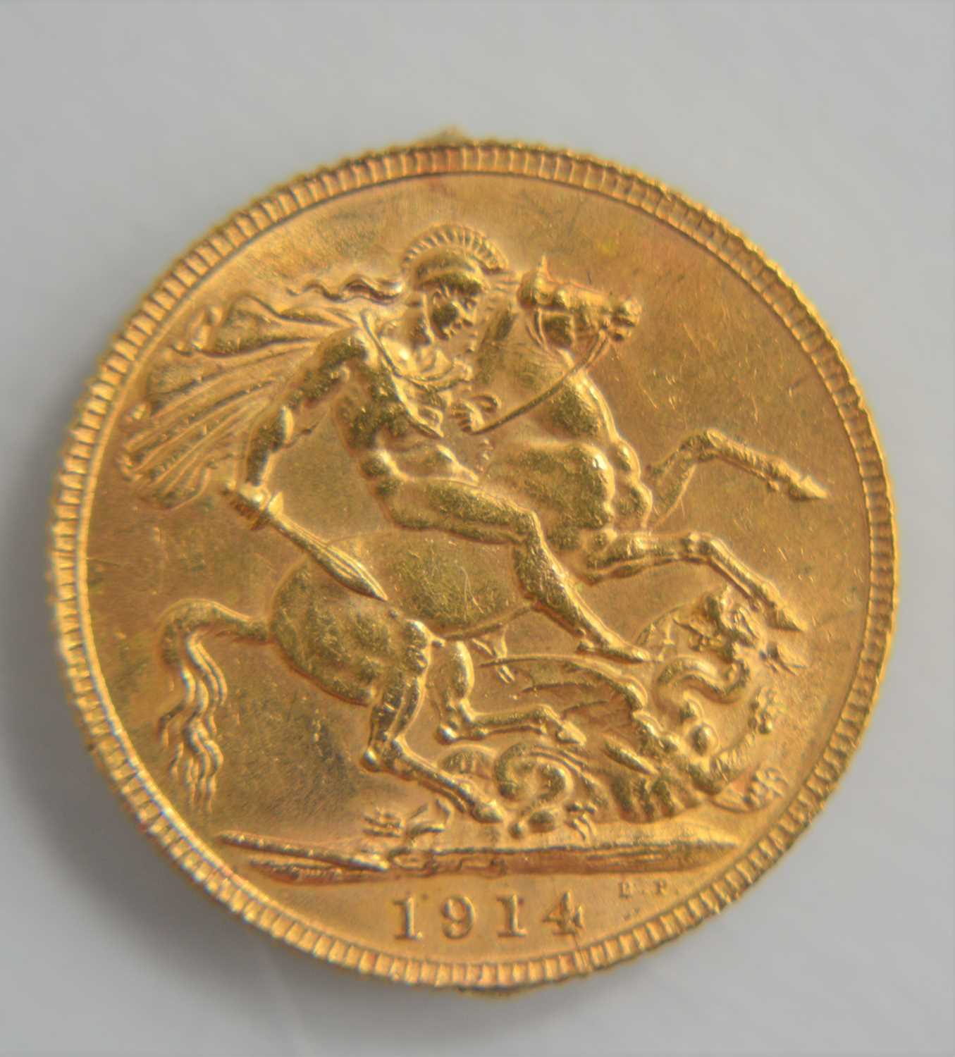 Lot 241 - A George V, full gold sovereign, dated 1914.