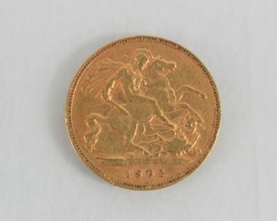Lot 134 - An Edward VII gold half sovereign dated 1902.