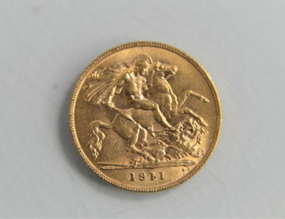 Lot 144 - A George V gold half sovereign dated 1911.