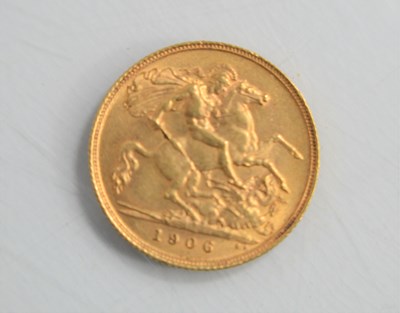 Lot 145 - An Edward VII gold half sovereign dated 1906.