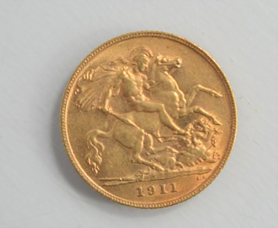 Lot 148 - A George V gold half sovereign dated 1911.