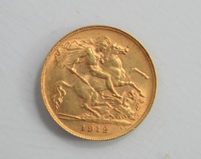 Lot 151 - A George V gold half sovereign dated 1912.