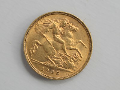 Lot 152 - An Edward VII gold half sovereign dated 1905.