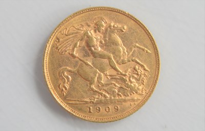 Lot 162 - An Edward VII gold half sovereign dated 1909.