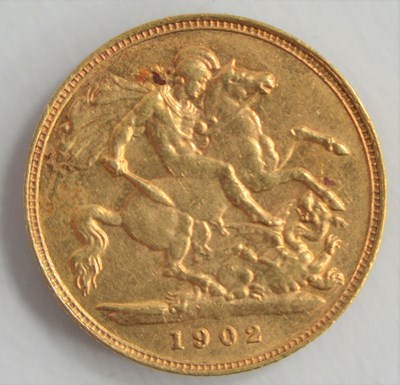 Lot 168 - An Edward VII gold half sovereign dated 1902.