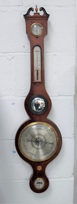 Lot 242a - A Victorian mahogany banjo barometer, by S...