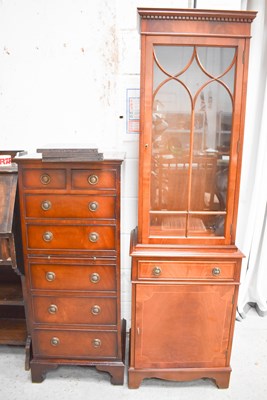 Lot 436 - A reproduction mahogany display cabinet with...