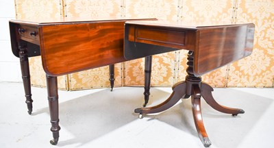 Lot 435 - Two mahogany 19th century tables one raised on...