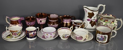 Lot 282 - A selection of Victorian lustre ware, to...