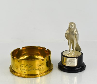 Lot 300 - A Trench Art ashtray, engraved 'to the execs...