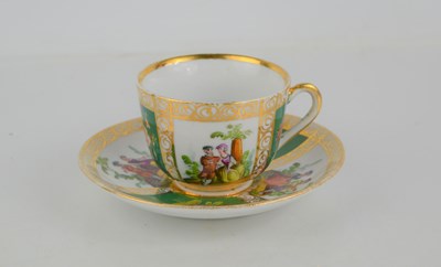 Lot 171 - A 19th century cup and saucer hand decorated...