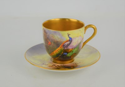 Lot 172 - Royal Worcester hand painted cup & saucer,...