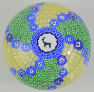 Lot 89 - A Baccarat "Deer" gridel paperweight limited...