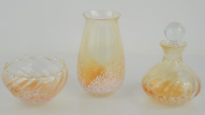 Lot 219 - An art glass bottle together with a small vase...