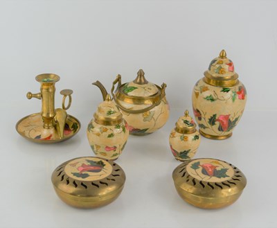 Lot 269 - A group of cloisonne ware comprising a teapot,...