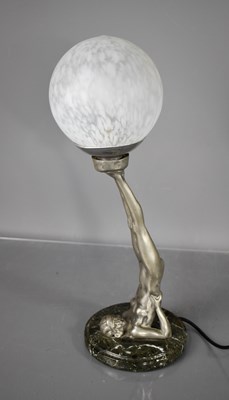 Lot 347 - An Art Deco style lamp, in the form of a...