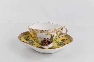 Lot 184 - A Dresden early 20th century cup and saucer...