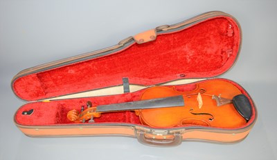 Lot 381 - A vintage handmade violin by Erich Werner,...