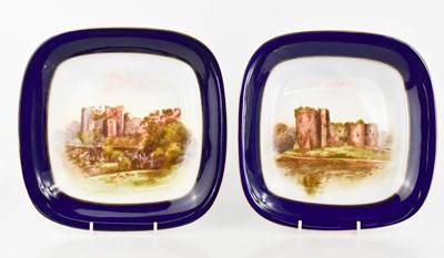 Lot 129 - A pair of Royal Worcester square form dishes,...