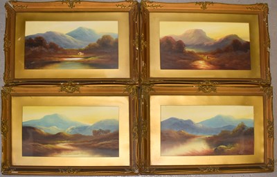 Lot 418 - A set of four oil on board 19th century...