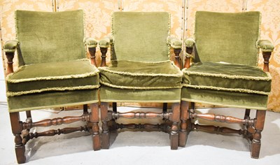 Lot 472 - A set of three Parker Knoll oak chairs in the...