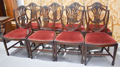 Lot 465 - A set of eight mahogany Hepplewhite style...