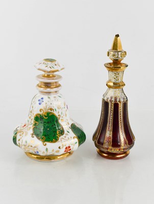 Lot 105 - Two Victorian dressing table bottles, one in...