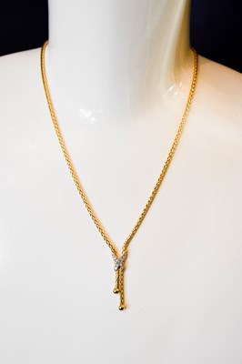 Lot 153 - An 18ct gold and diamond necklace, the...