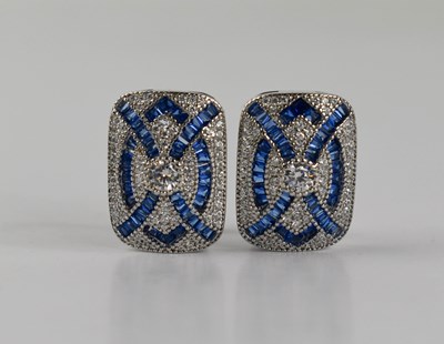 Lot 113 - A pair of Art Deco style silver, simulated...