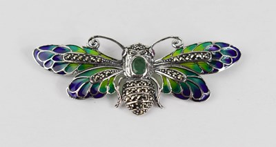 Lot 107 - A silver plique a jour style dragonfly, set...