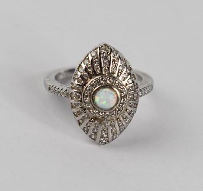 Lot 87 - An Art Deco style opaline and simulated...