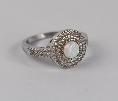 Lot 89 - An Art Deco style opaline and simulated...