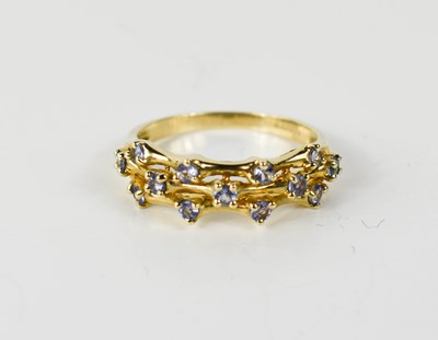 Lot 39 - A 9ct gold and tanzanite ring, the tanzanite...