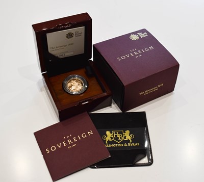 Lot 250 - A 2016 gold proof full sovereign in original...