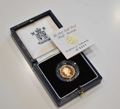 Lot 245 - A 1997 gold proof half sovereign in original...