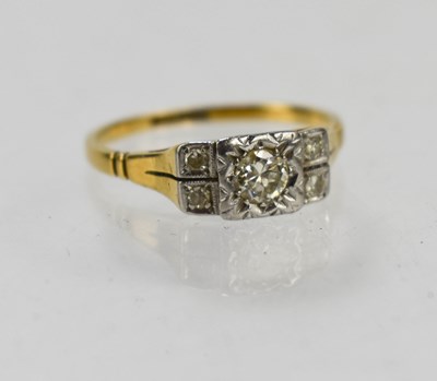 Lot 133 - An 18ct gold, platinum and diamond vintage...