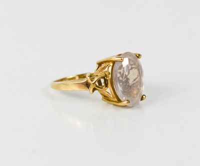 Lot 5 - A clear quartz or rock-crystal stone ring, the...