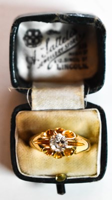 Lot 68 - An 18ct gold and diamond solitaire ring, the...